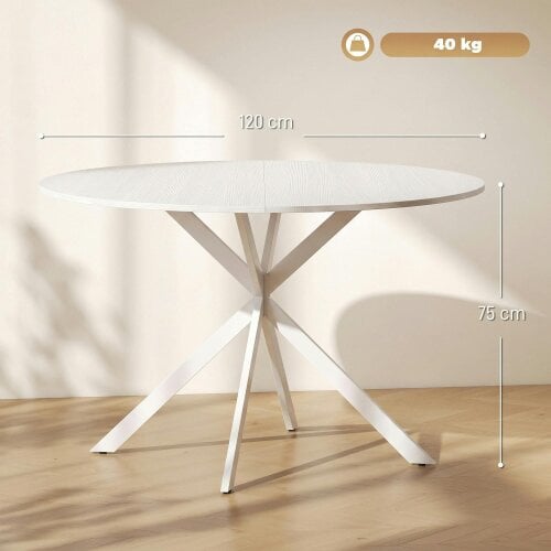HOMCOM 120 cm Dining Table for 4, Industrial Kitchen Table with Steel Legs
