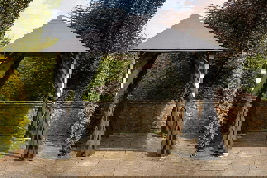 Vintage Gazebo Replacement Canopy – Grey | 2.5m, 3m & 4m Sizes The Garden Furniture Shop