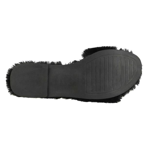 Spot On Ladies Spot On Flat Fur Mule Sliders F00139