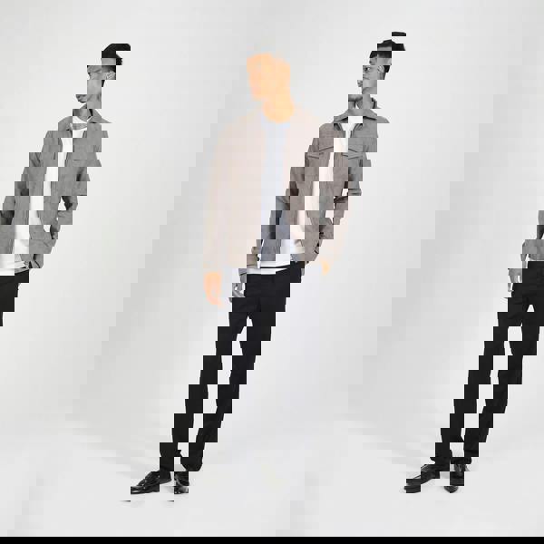 Brave Soul Taupe Faux Suede Patch Pocket Jacket - Taupe Image 3