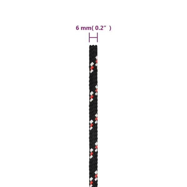 Berkfield Boat Rope Black 6 mm 50 m Polypropylene