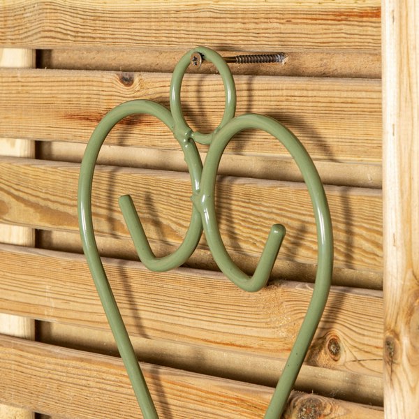 Samuel Alexander Tom Chambers Handcrafted Amalfi Sage Green Metal Steel Garden Patio Herb Plant Flower Pot Wall Mount Holder