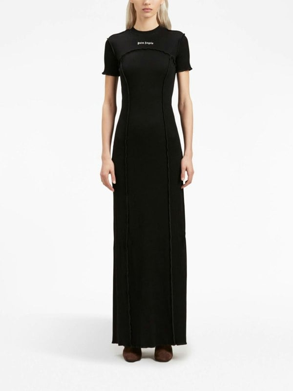 Palm Angels open Back Logo Rib Dress Black - Supplied FashionPALM ANGELS