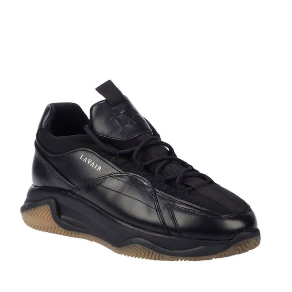 Lavair Mens Creator Premium Leather Trainers - Black