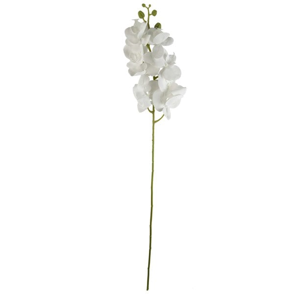 Leaf Pack of 6 x 100cm Artificial Phalaenopsis Orchid White Stem