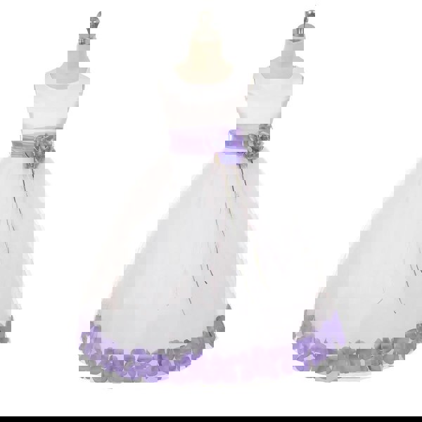 Kenza flower girl dress with Lilac Petal Colour and Sash