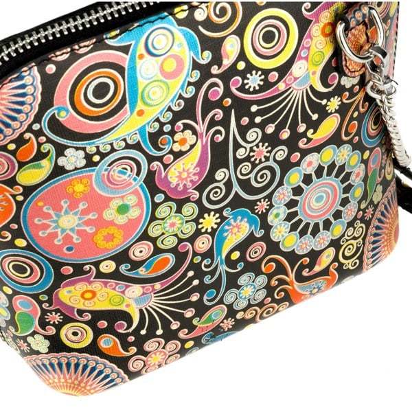 Embassy London Macaw - Navy & Pink - Women's zip-up crossbody leather handbag