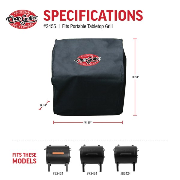 Char-Griller Grill Cover - Char-Griller® Portable Charcoal Grill & Side Fire Box