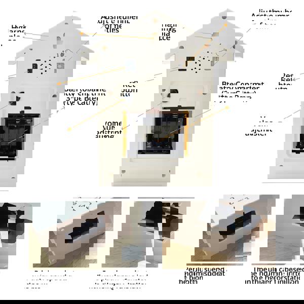 WALPLUS WC2087 - Minimalist White Cuckoo Clock - White Window