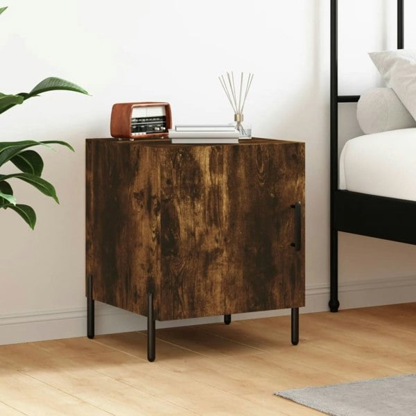 Berkfield Bedside Cabinet Smoked Oak 40x40x50 cm Engineered Wood