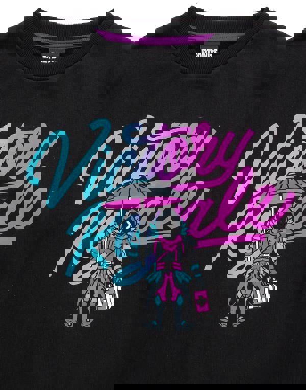 Fortnite Boys Black Victory Royale Text Graphic Sweatshirt