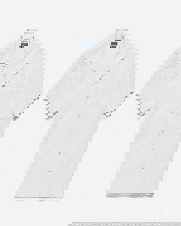 Oliver Sweeney Ravenshead Mens Cotton Seersucker Short Sleeved Shirt - White