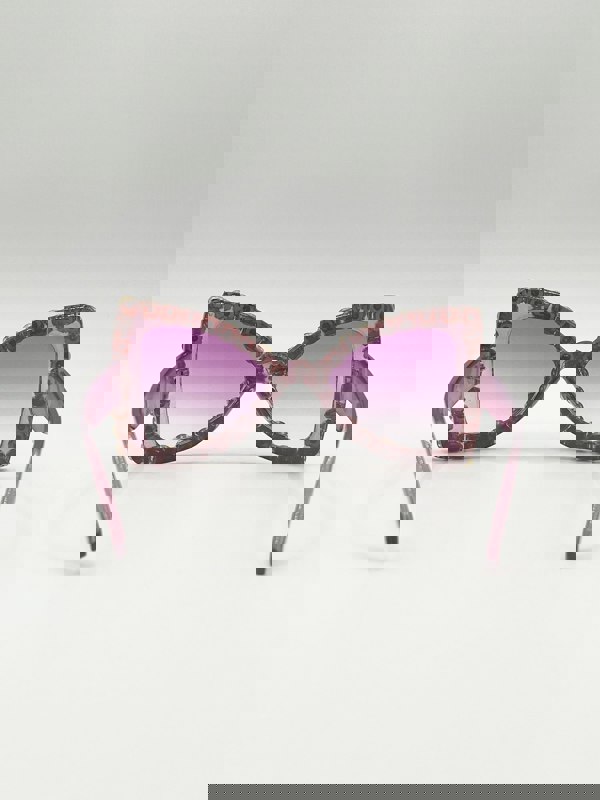 SVNX Oversized Triangular Crystal Gem Sunglasses in Purple