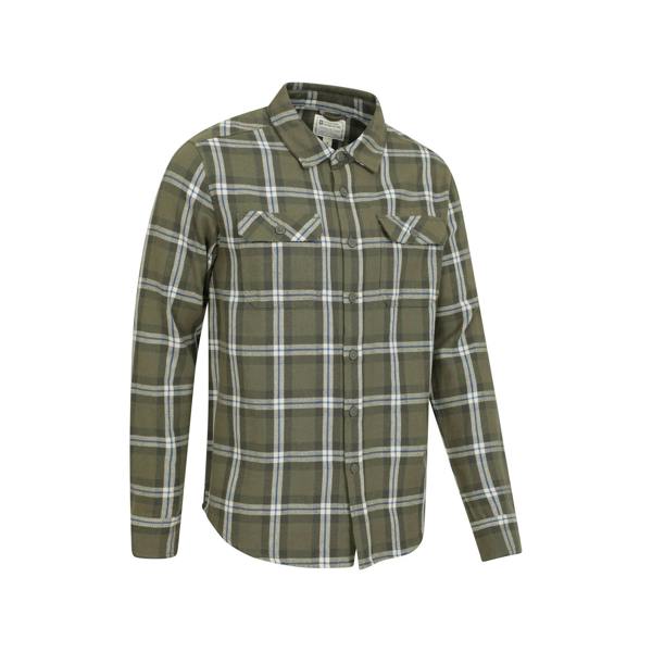 Mountain Warehouse Mens Clyde Checked Shirt - Khaki Green - 