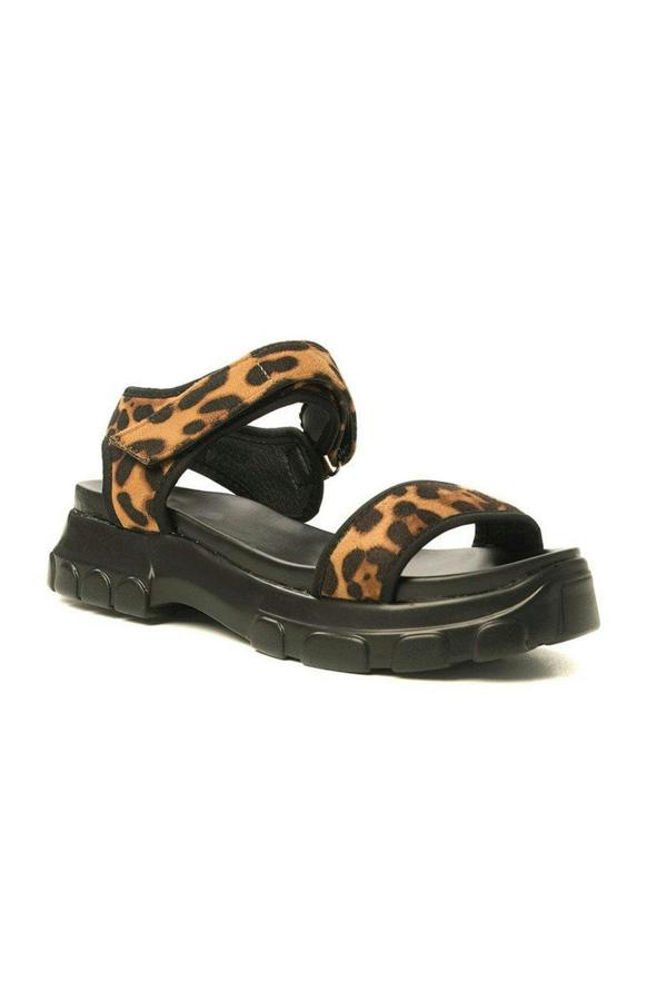 Ayla Strap Chunky Sandals - Leopard