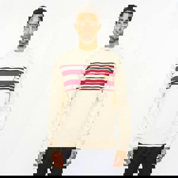 Gabicci V55GM19 Mens Liam Long Sleeve Knitted Crew Neck Sweater Gabicci Vintage - CREAM