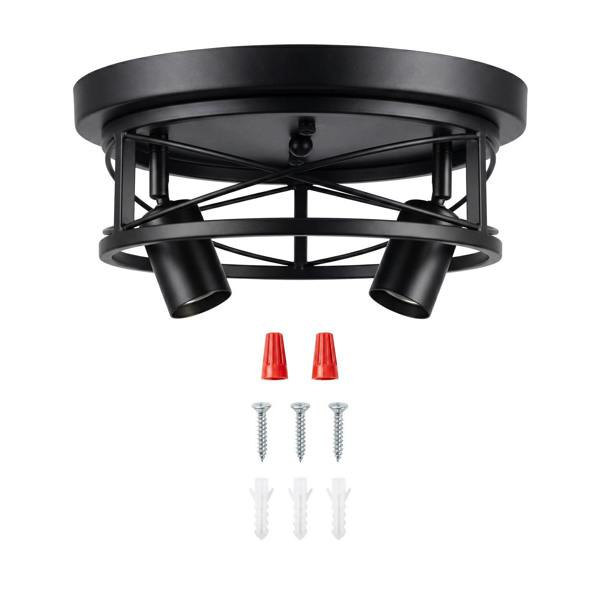 Emitto Ceiling Lights E27 Metal Cage 90° Adjustable Heads Kitchen Fixture Black
