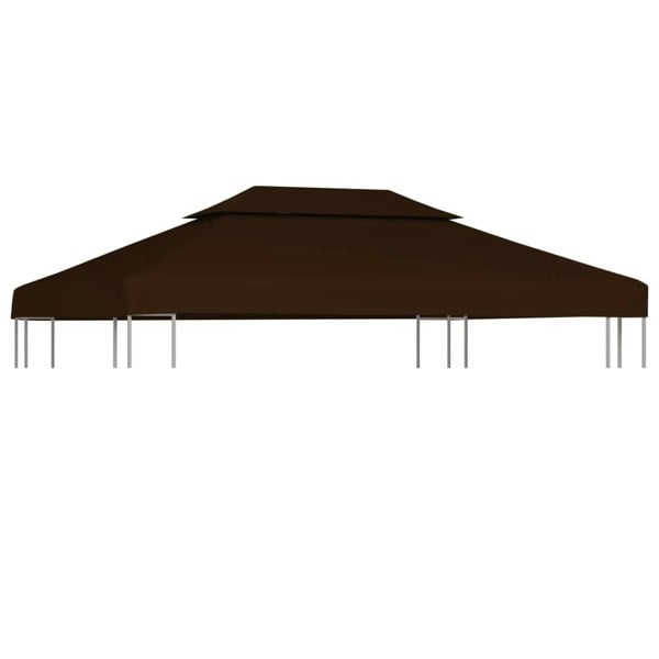 Berkfield 2-Tier Gazebo Top Cover 310 g/må_ 4x3 m Brown