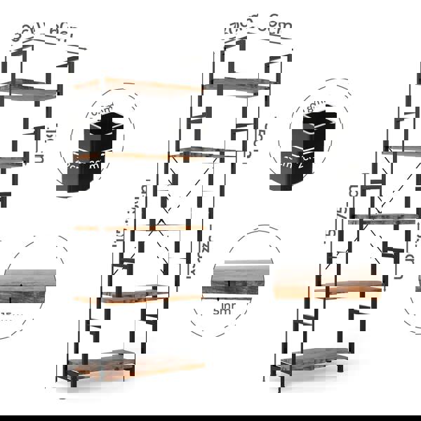 Levede Ladder Shelf Bookcase 5 Tier Bookshelf Display Cabinet Steel Heavy Duty