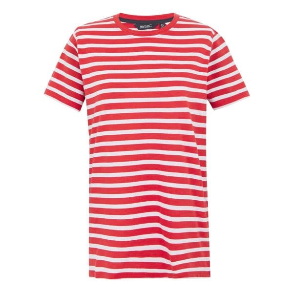 Regatta Womens Bayletta Striped T-Shirt - High Risk Red/White