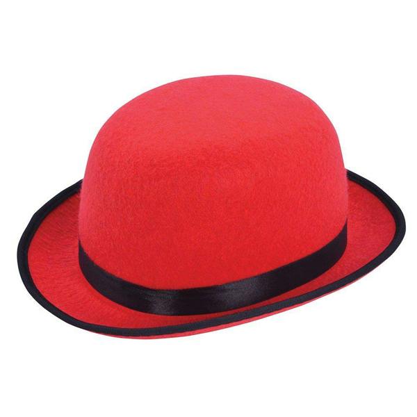 Bristol Novelty Unisex Adults Bowler Hat - Red