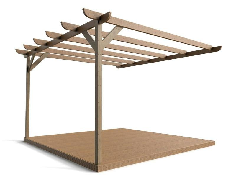 Arbor Garden Solutions Wall Mounted Pergola and Decking Kit Corbel Design