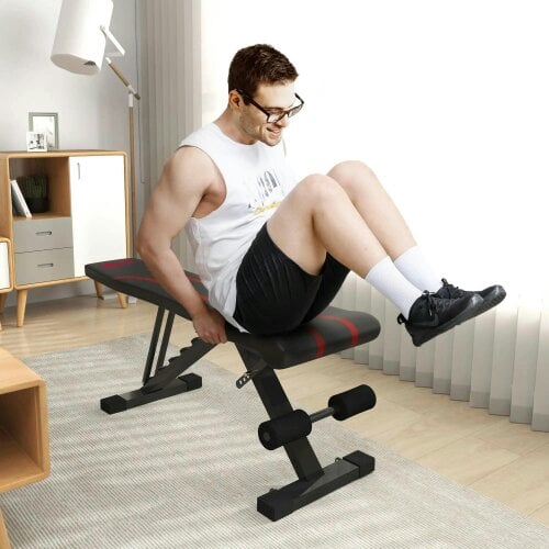 Bobobiy Foldable Weight Bench, Adjustable Incline Flat Bench Press with 6-Level Backrest, 4-Level Seat