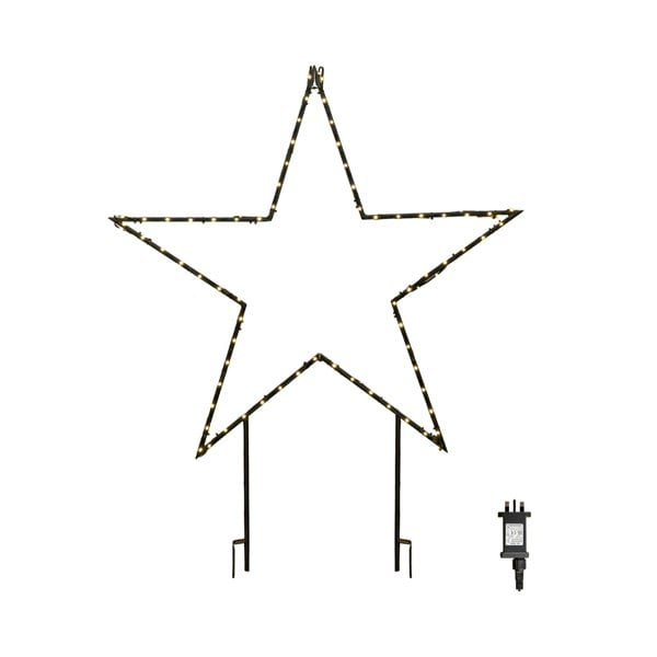 Samuel Alexander 90cm Light up Dewdrop Metal Christmas Star with Garden Stake & Warm White LEDs
