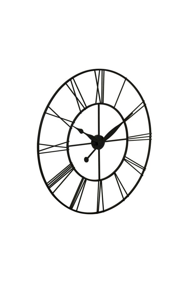 Living and Home 60cm Dia Vintage Cut-Out Roman Numeral  Metal Wall Clock