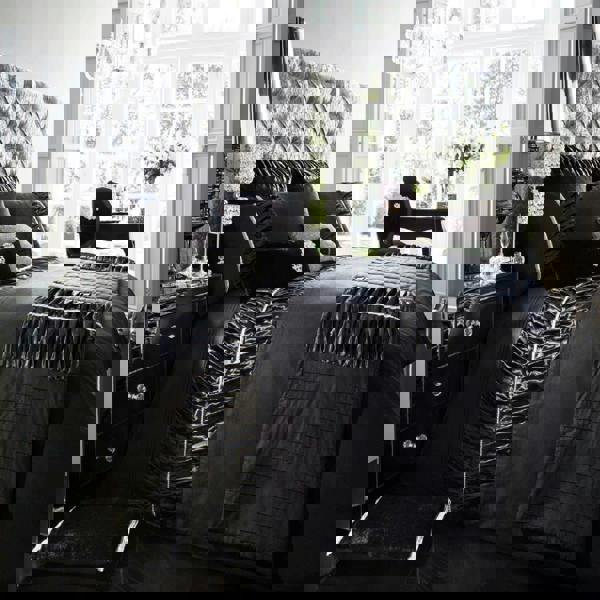 Smart Living Alina Duvet Cover and Pillowcase Set - Black