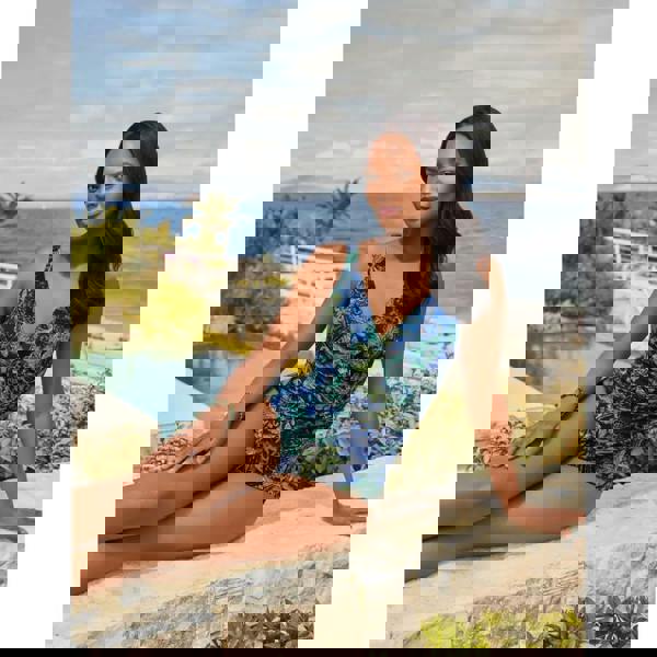 Miraclesuit Gasparilla Oceanus swimsuit in black blue green with adjustable straps