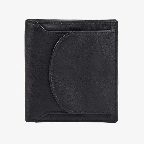 Miami leather coin tray purse in black real leather