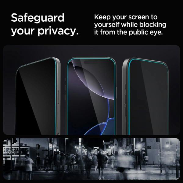 Spigen Glastr EZ Fit Privacy Film Screen Protector 2 Pack for iPhone 16 Pro Max 6.9" - AGL07908