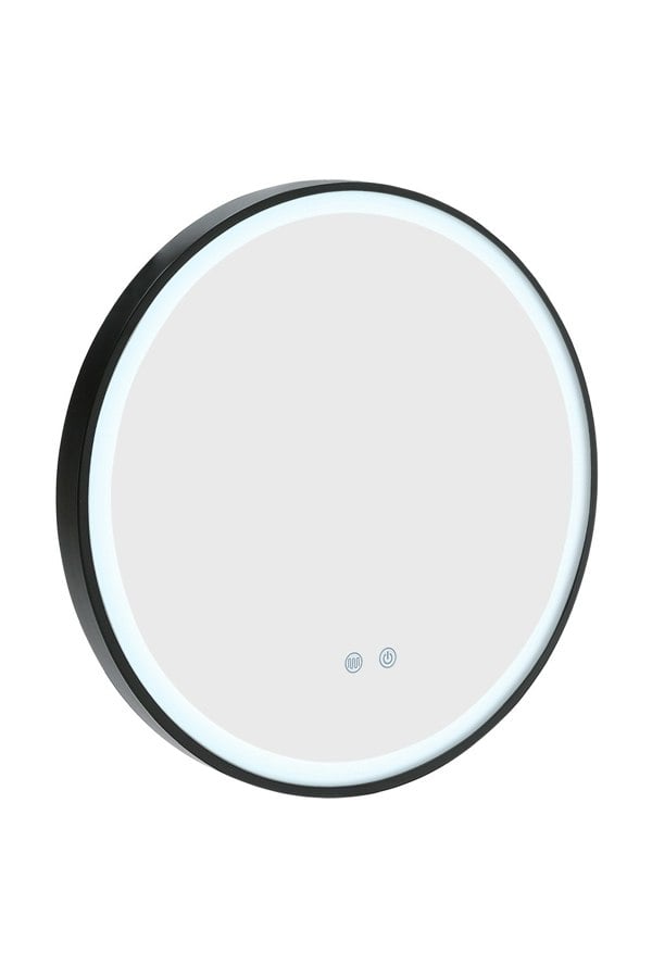 Living and Home D60cm Round Metal Framed LED Wall Mirror