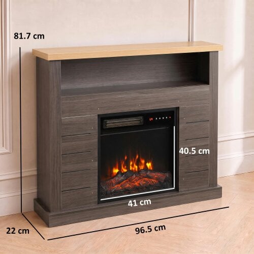 HOMCOM Electric Fireplace Suite, 1800W Electric Fire and Surround