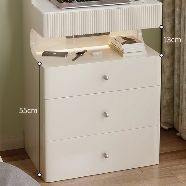 Lia Slimline Dressing Table, With USB Port, LED Mirror & Stool-Rit Concept-Rit Concept