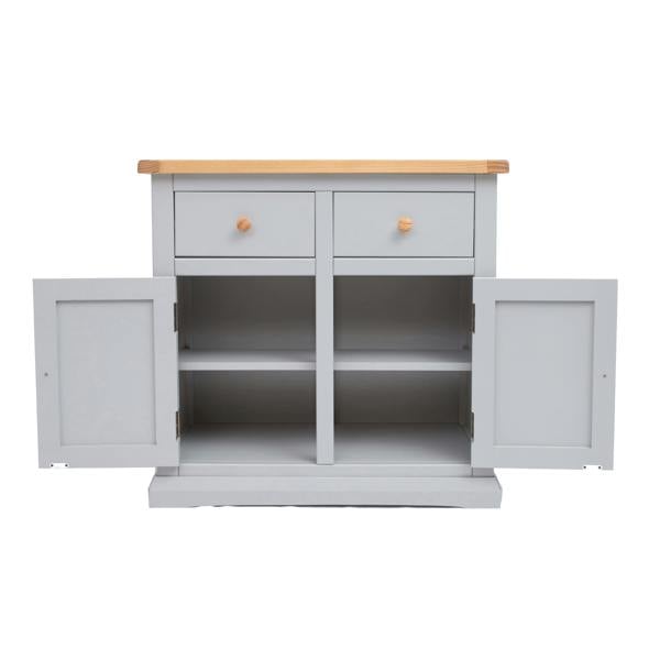 Cabinet Bits Loreo Light Grey 2 Drawer 2 Door Sideboard Wood Knob