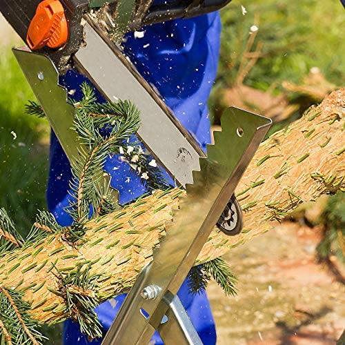 Gr8 Garden Folding Saw Horse Log Holder – Heavy Duty Galvanized Metal Sawing Trestle for Chainsaw Cutting