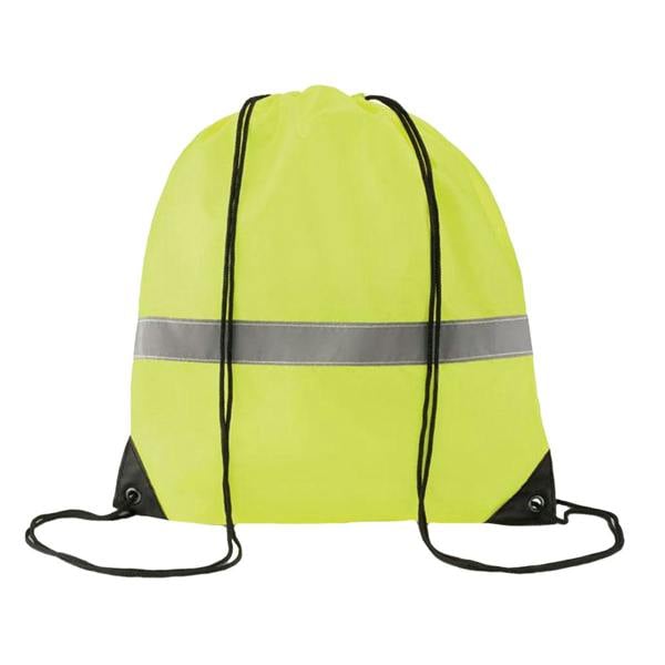 MidOcean Stripe Reflective Drawstring Bag - Neon Yellow - 