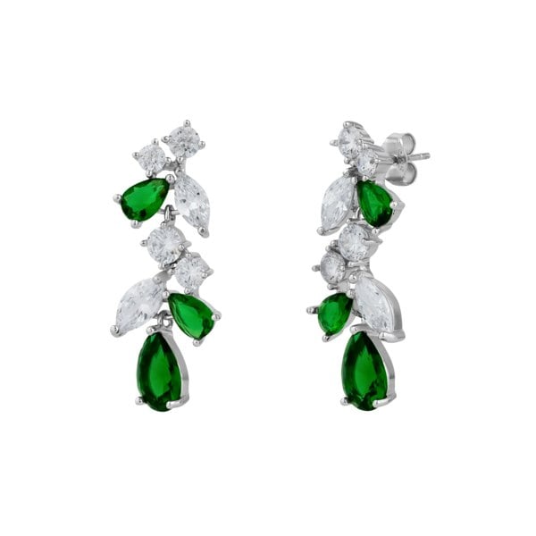 Spero London Fancy Green Drop Tree Branch Earring