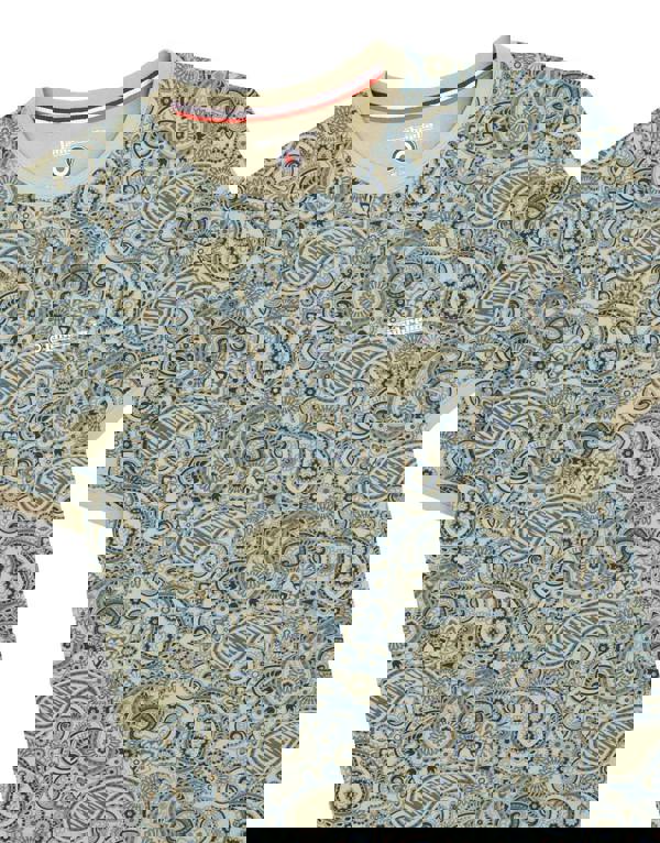 Lambretta Mens All Over Paisley Branded Retro Casual T-Shirt