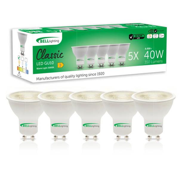 BELL Lighting GU10 Dimmable LED Spotlight 4.4W Energy Saving Light Bulbs