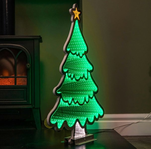 Samuel Alexander 60cm Infinity Standing Christmas Tree on Metal Base with Green LEDs