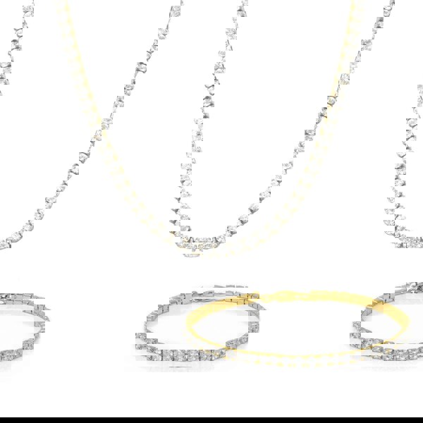 Say It With Tennis Necklace & Bracelet Gift Set - Yellow Gold