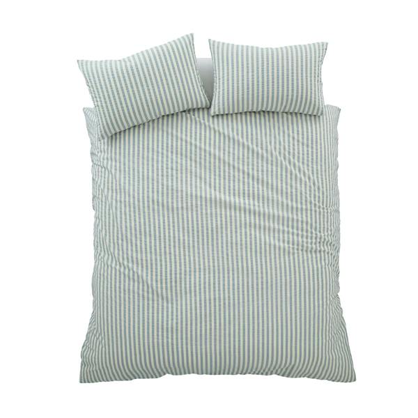 Pineapple Elephant Cotton Rich Woven Stripe Blue Duvet Cover Set