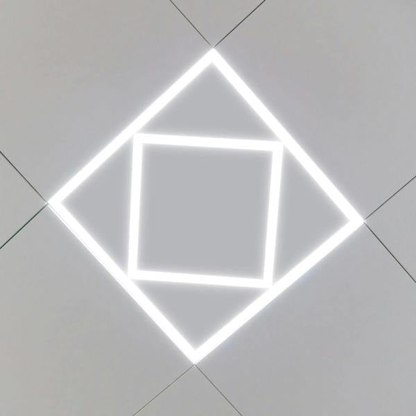 ENER-J Double Square LED Ceiling Panel 60x60cms 40W 4000 Lumens, 3 Years warranty, CCT Switchable (Pack of 6)