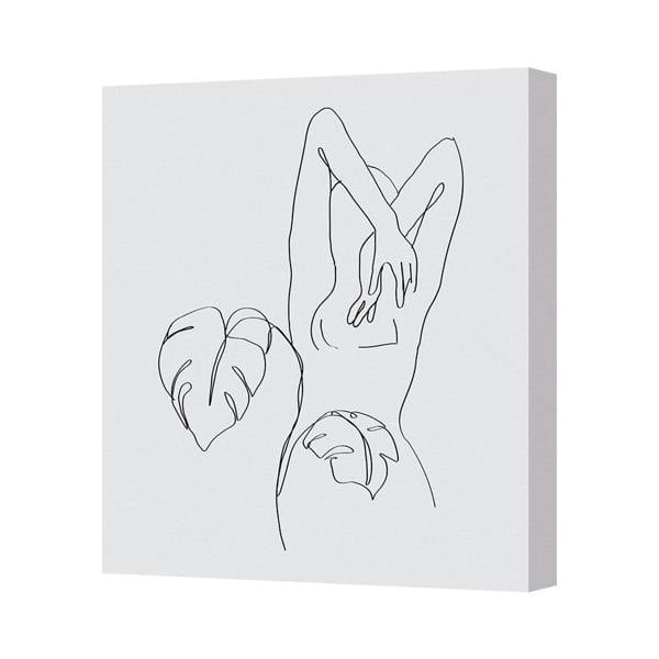 Benjamin Tate Design Abstract Line Art Canvas Print Hand Leaves Minimalist Style UK Handmade