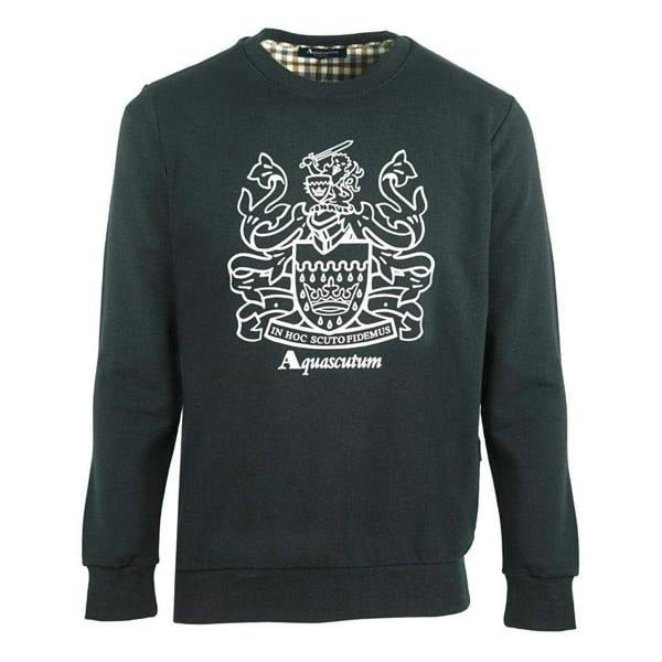 Aquascutum Mens Crest Crew Neck Sweatshirt - Black