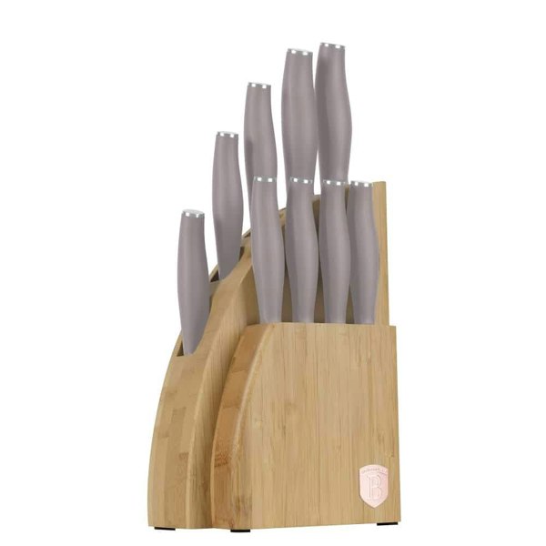 10 pcs knife set with BAMBOO stand Berlinger Haus 3122 Taupe