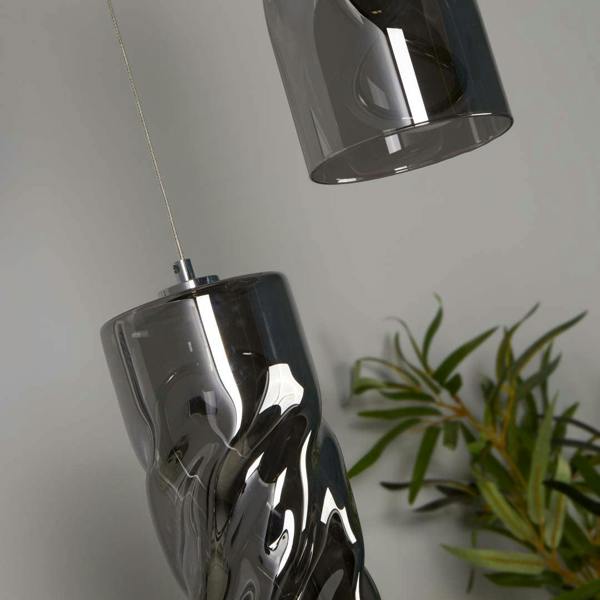 Pagazzi Lighting Demeter 3 Light Smoked Glass LED Cluster Ceiling Pendant